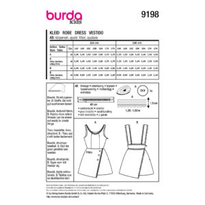 Kjole og nederdel Burda Kids 9198 str. 140-176