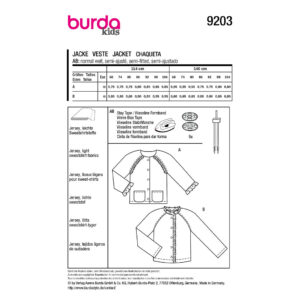 Jakke Burda Kids 9203 str. 68-104