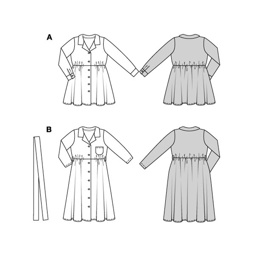 Kjole Burda Kids 9206 str. 104-146 - Billede 3
