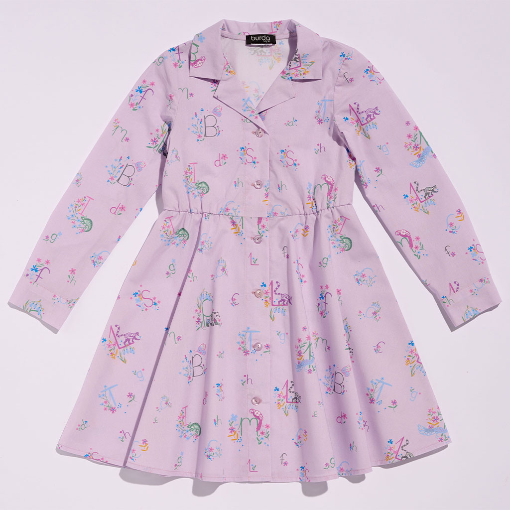 Kjole Burda Kids 9206 str. 104-146 - Billede 5