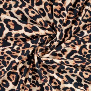 Børstet isoli m/leopard print råhvid