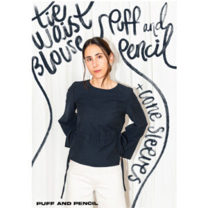 Puff and Pencil Tie waist blouse + cone sleeves str. XXS-XXL