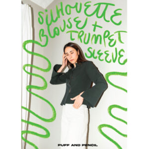 Puff and Pencil Silhouette blouse + trumpet sleeves str. XXS-XXL