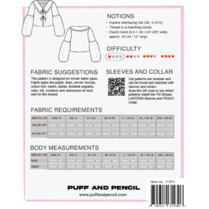 Puff and Pencil Tie Blouse x Peggy Collar str. XXS-XXL
