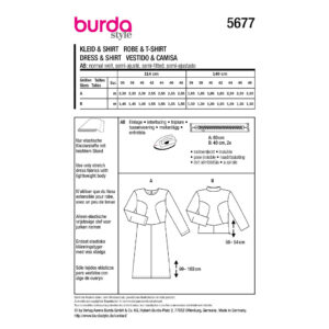 Kjole og bluse Burda 5677 str. 36-48