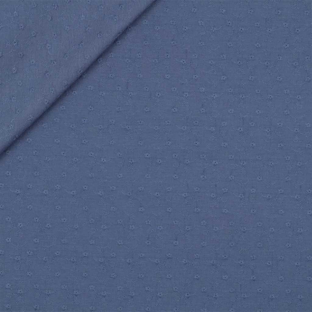 Bomuld m/broderi ranker Slate blue - Billede 3