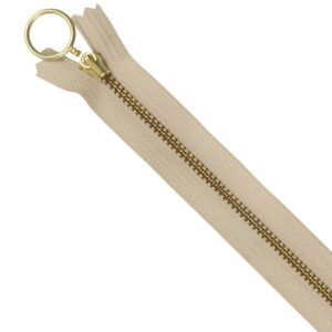 Lynlås 4mm m/ ring 20cm Sand