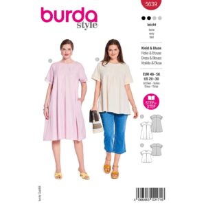 Kjole og bluse Burda 5639 str. 46-56