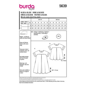 Kjole og bluse Burda 5639 str. 46-56