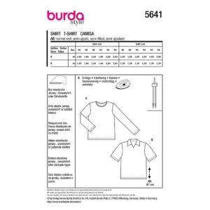 Bluse Burda Herre 5641 str. 46-56