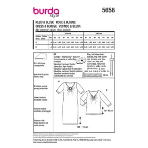Kjole og bluse Burda 5658 str. 36-48
