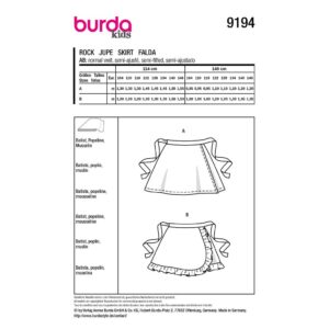 Nederdel Burda Kids 9194 str. 104-146