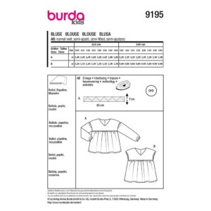 Bluse Burda Kids 9195 str. 104-146
