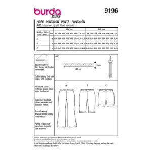 Leggings Burda Kids 9196 str. 98-140