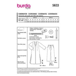 Jakke og bukser Burda 5633 str. 34-46