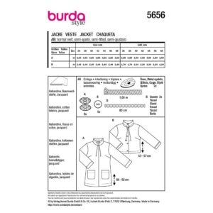 Parka Burda 5656 str. 36-48