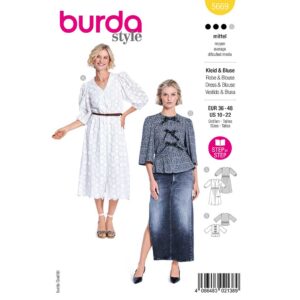 Kjole og bluse Burda 5669 str. 36-48