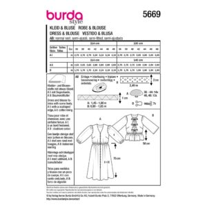 Kjole og bluse Burda 5669 str. 36-48