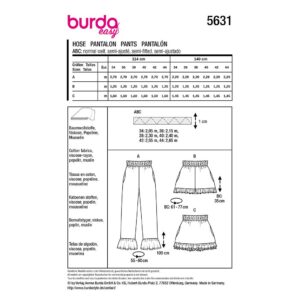 Bukser Burda 5631 str. 34-44