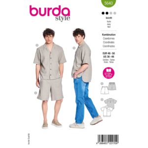 Bluse og shorts Burda Herre 5640 str. 46-56