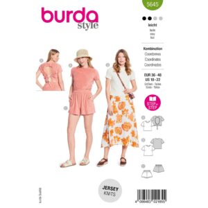 Bluse og shorts Burda 5645 str. 36-48