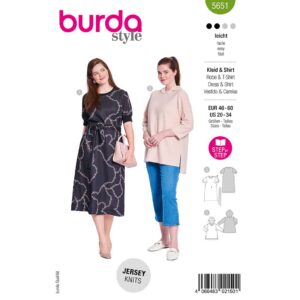 Kjole og bluse Burda 5651 str. 46-60