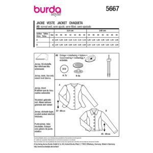 Cardigan Burda 5667 str. 36-48