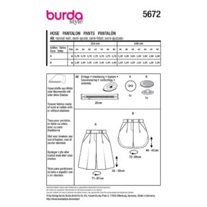Shorts Burda 5672 str. 36-48