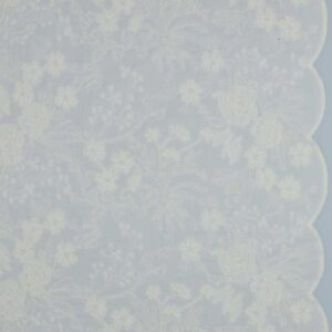 Bomulds voile m/blomster broderi Trend white