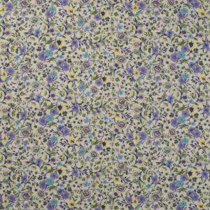 Bomuldsvoile m/blomster print Lys lilla
