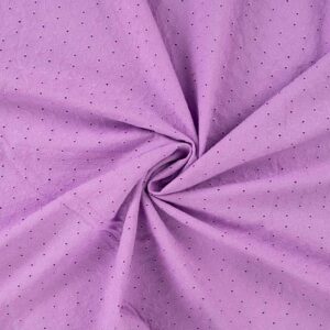 Broderi anglaise m/blomster Lys rødviolet
