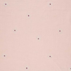 Bomulds voile m/blomster broderi Misty rose