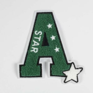 Strygemærke A star 12 x 12cm Flaskegrøn