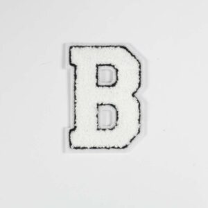 Strygemærke B 6 x 8,5cm Hvid