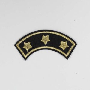 Strygemærke  m/ Stjerner i guld 7 x 3cm Sort