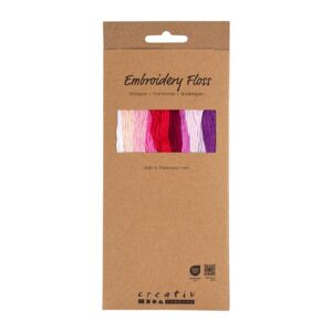 Broderigarn, tykkelse 1 mm, 10 x 8m, Lilla/pink