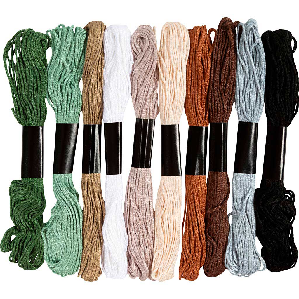 Broderigarn, tykkelse 1 mm, 10 x 8m, Naturfarver - Billede 2