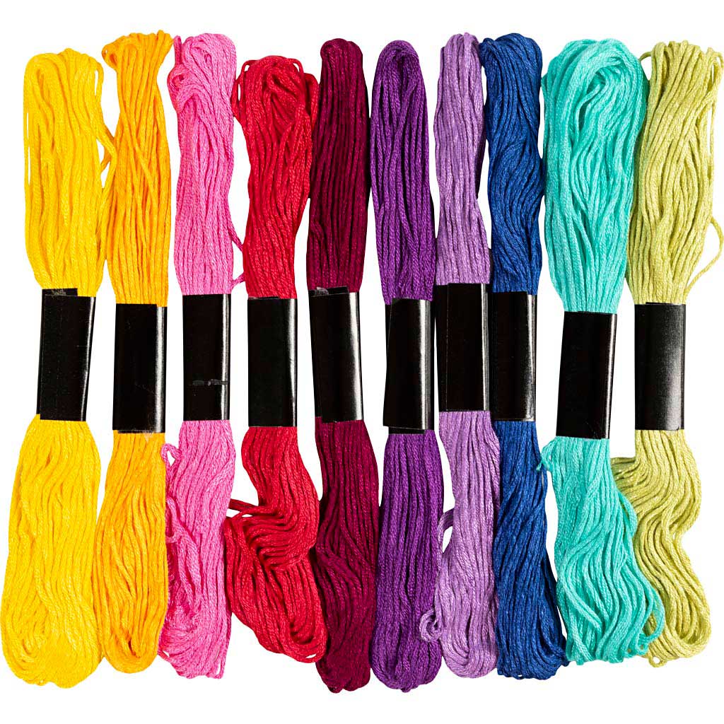 Broderigarn, tykkelse 1 mm, 10 x 8m, Colorful - Billede 2
