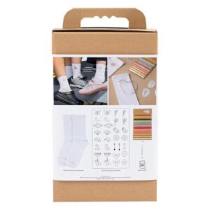 DIY Kit Broderi, strømper 3 par, hvid