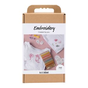 DIY Kit Broderi, 2 t-shirt, hvid