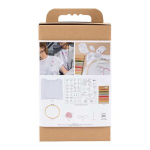 DIY Kit Broderi, 2 t-shirt, hvid