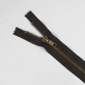 Lomme/Jeanslås 20 cm m/standardskyder 6mm Mørk brun