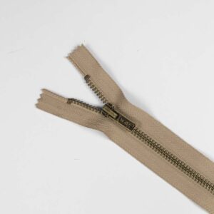 Lomme/Jeanslås 20 cm m/standardskyder 6mm Beige