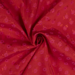 Jacquard m/små blomster Lys postkasse rød