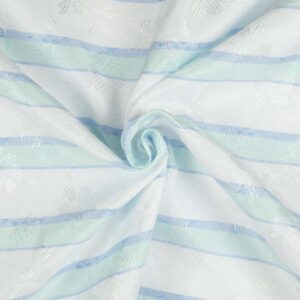Stribet vare m/ jacquard blomster Hvid