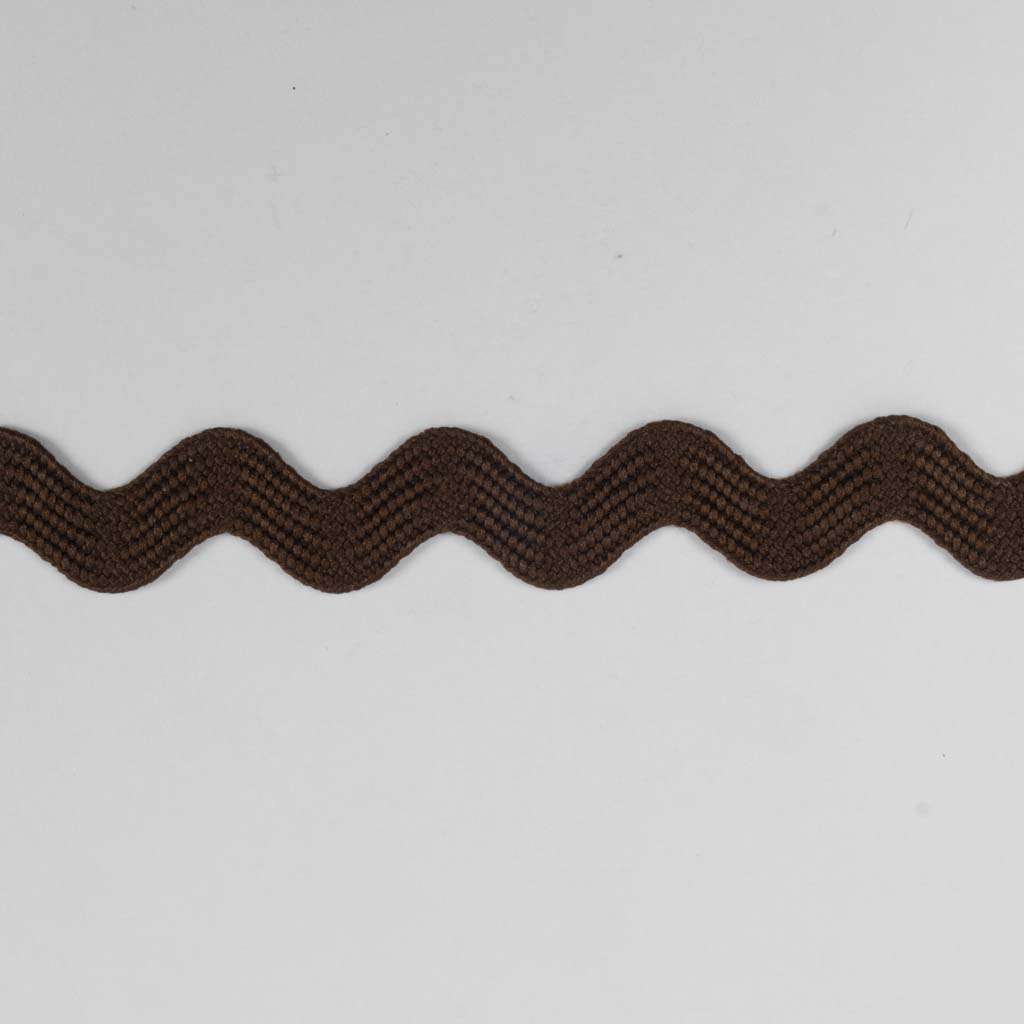 Zig-zag lidse 13mm Kastanje