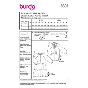 Kjole og Bluse Burda str. 36-46