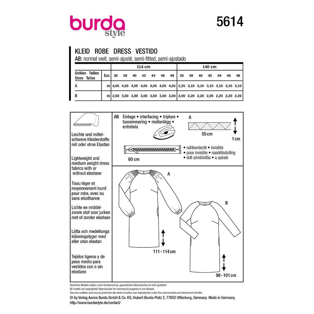 Kjole Burda str. 36-48 - Billede 2