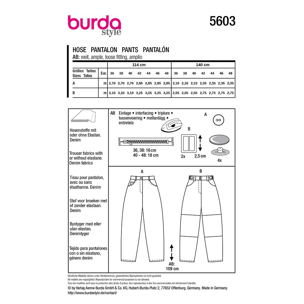 Bukser Burda str. 36-48 - Billede 2