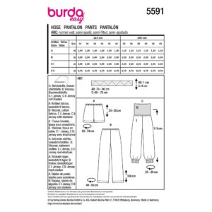 Bukser og Shorts Burda str. 34-44